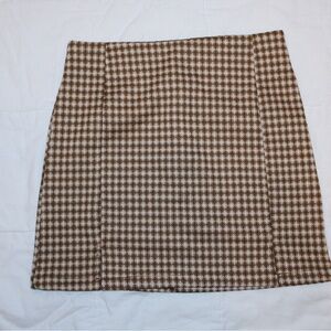 Brown Checkered Women's Skirt